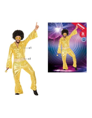 Costume for Adults Disco Golden (2 Pieces)