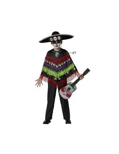 Costume per Bambini Nero Scheletro Poncho