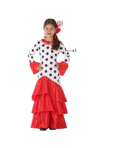 Costume for Children Red Flamenco Dancer Spain (1 Piece)