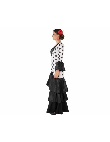 Costume per Adulti Nero Ballerina di Flamenco Spagna