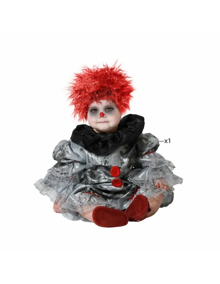 Costume for Babies Grey Male Clown 24 Months (2 Pieces)