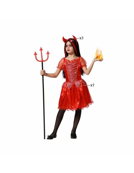 Costume per Bambini Rosso Demonio Donna Demonio