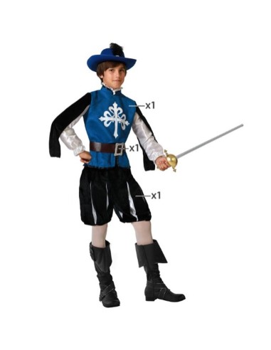 Costume for Children Male Musketeer Blue