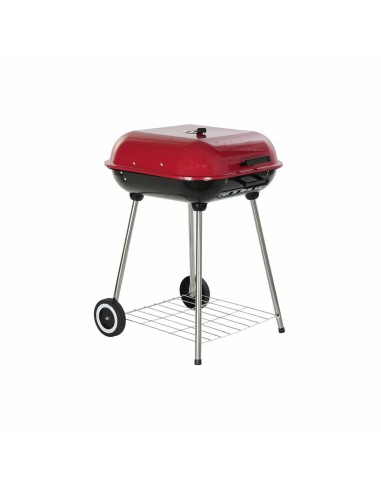 Barbecue a Carbone con Coperchio e Ruote DKD Home Decor Rosso (60 x 57 x 80 cm) (Ricondizionati B)