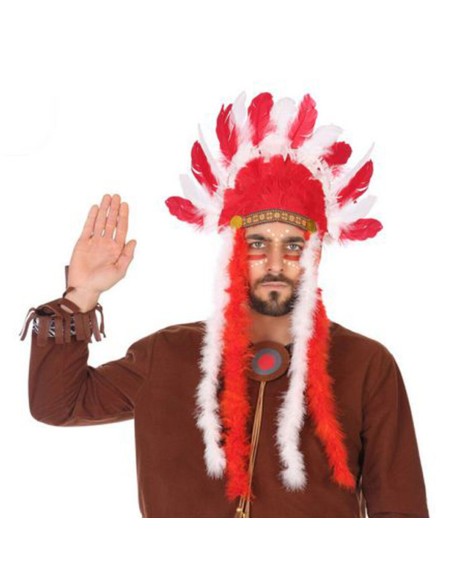 Indianer-Kopfschmuck 58297 Rot Indianer