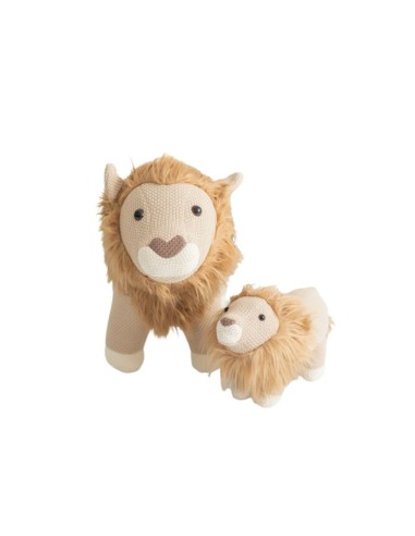 Fluffy toy Crochetts AMIGURUMIS MINI Brown Lion 45 x 16 x 27 cm 84 x 32 x 57 cm 2 Pieces