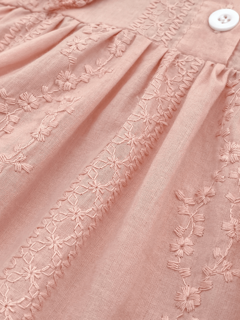 Mädchen Vintage-Kleid Spitze Patchwork-Kragen Sommer