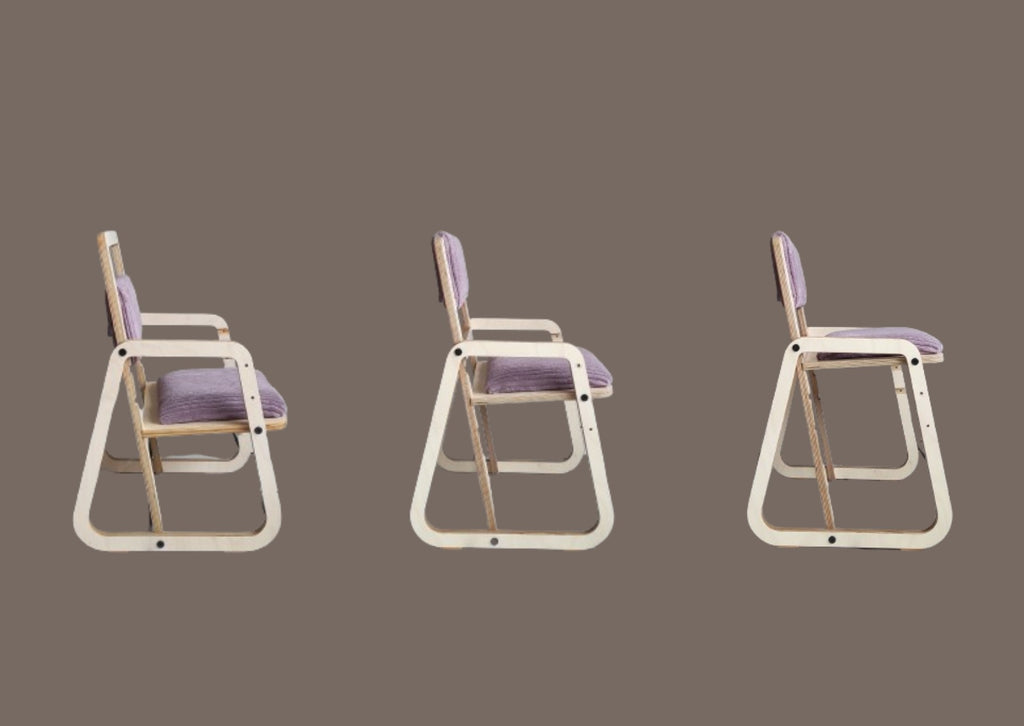 Adjustable Children Montessori Table and Chair Set Julle - Cannon Pink