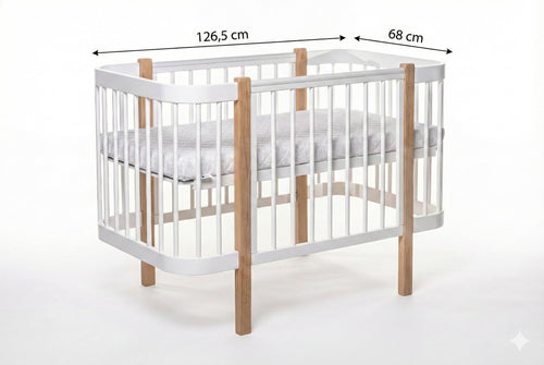 Baby Crib ELIN - Natural/White
