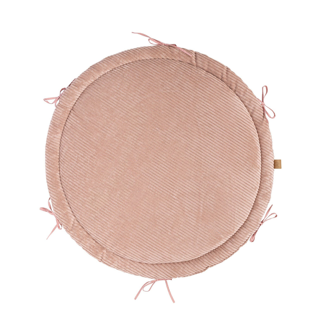Baby Nest & Play Mat With Crib Bumper Braid - Powder Pink