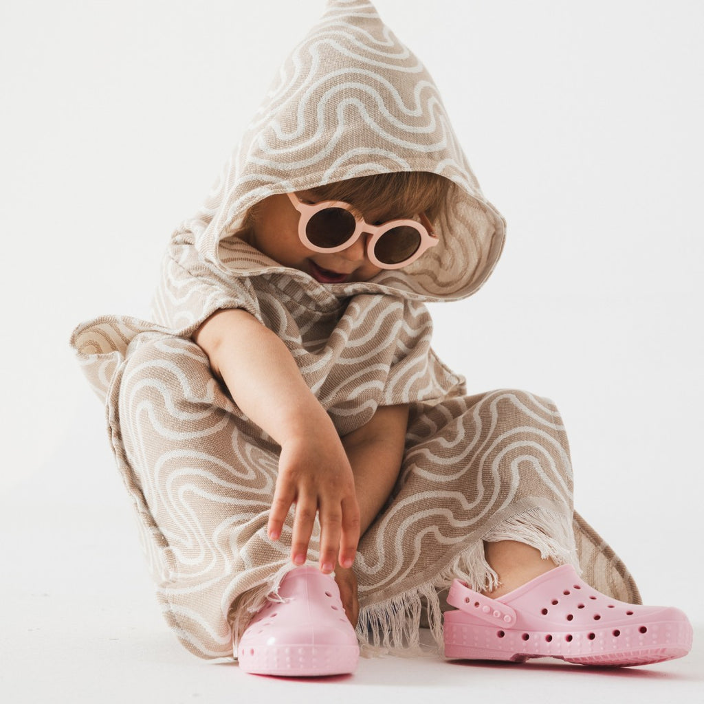 Bamboo Kids Bath Poncho - Sand