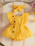 Baby Chiffonkleid Rüschenärmel Neugeborene