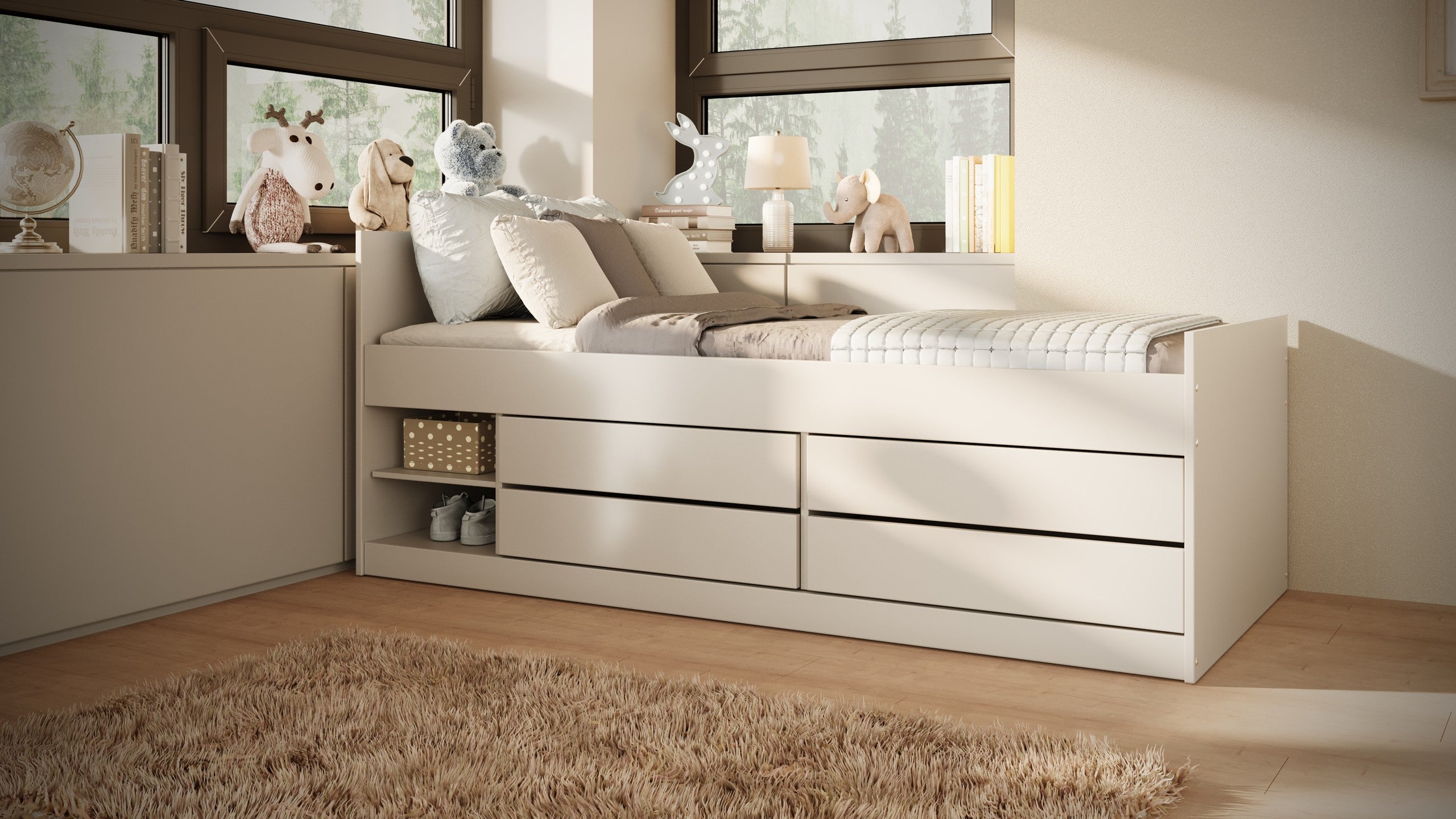 Children's Bed Leon - White