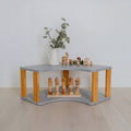 Modular Montessori Shelf Corner - 2 Shelves - Light grey/brownish Oil