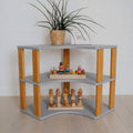 Modular Montessori Shelf Corner - 3 Shelves - Light grey/brownish Oil