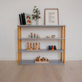 Modular Montessori Shelf Straight - 4 Shelves - Light grey/brownish Oil