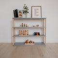 Modular Montessori Shelf Straight - 4 Shelves - Light grey/clear Oil