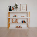Modular Montessori Shelf Straight - 4 Shelves - White/brownish Oil