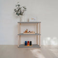 Modular Montessori Shelf Straight Mini - 3 Shelves - Light grey/clear oil
