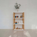 Modular Montessori Shelf Straight Mini - 4 Shelves - White/brownish oil