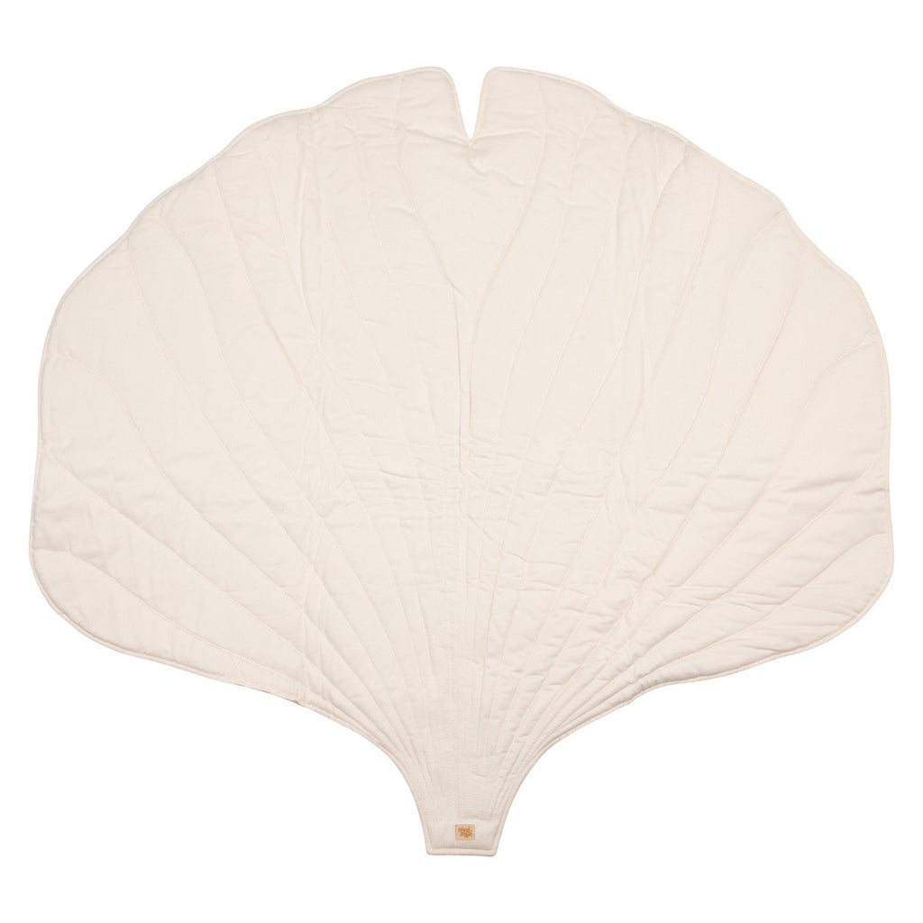 Organic Cotton and Linen Ginkgo Leaf Playmat - Caramel