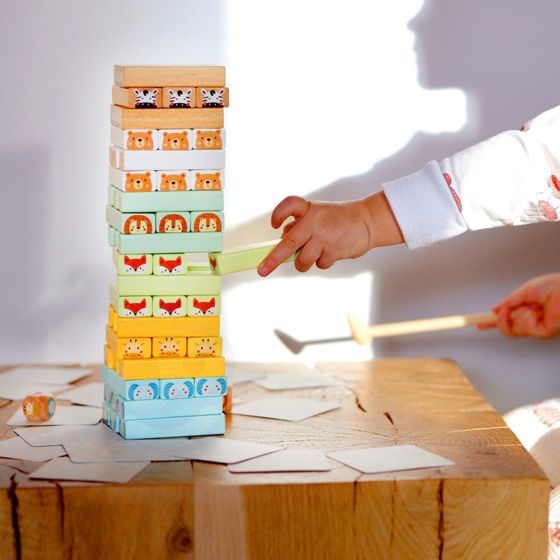Shaky Tower Skill Game With Animals