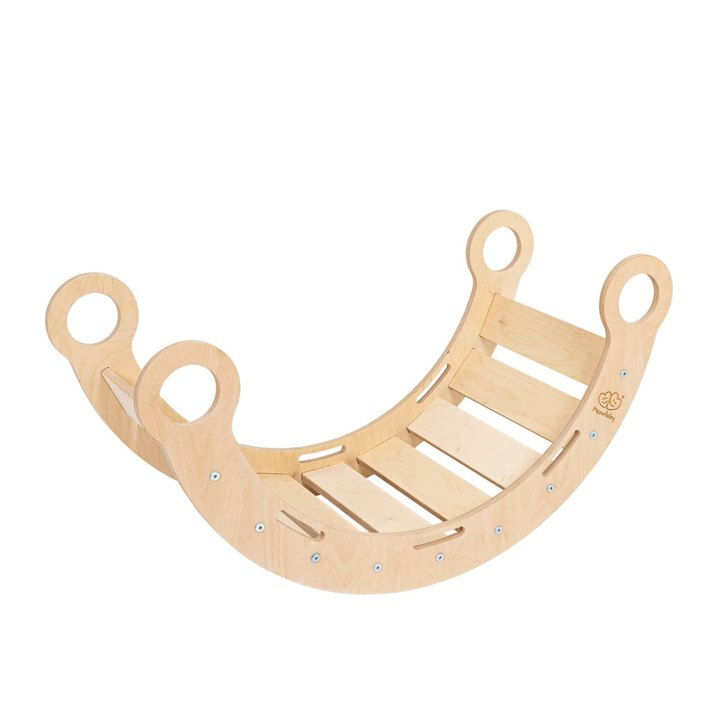 Snug Rocker for Kids - Natural With Pink Pillow