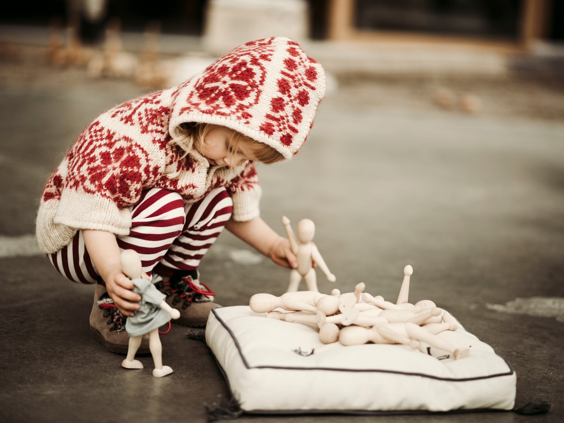 Wooden Beech Doll with Dress
