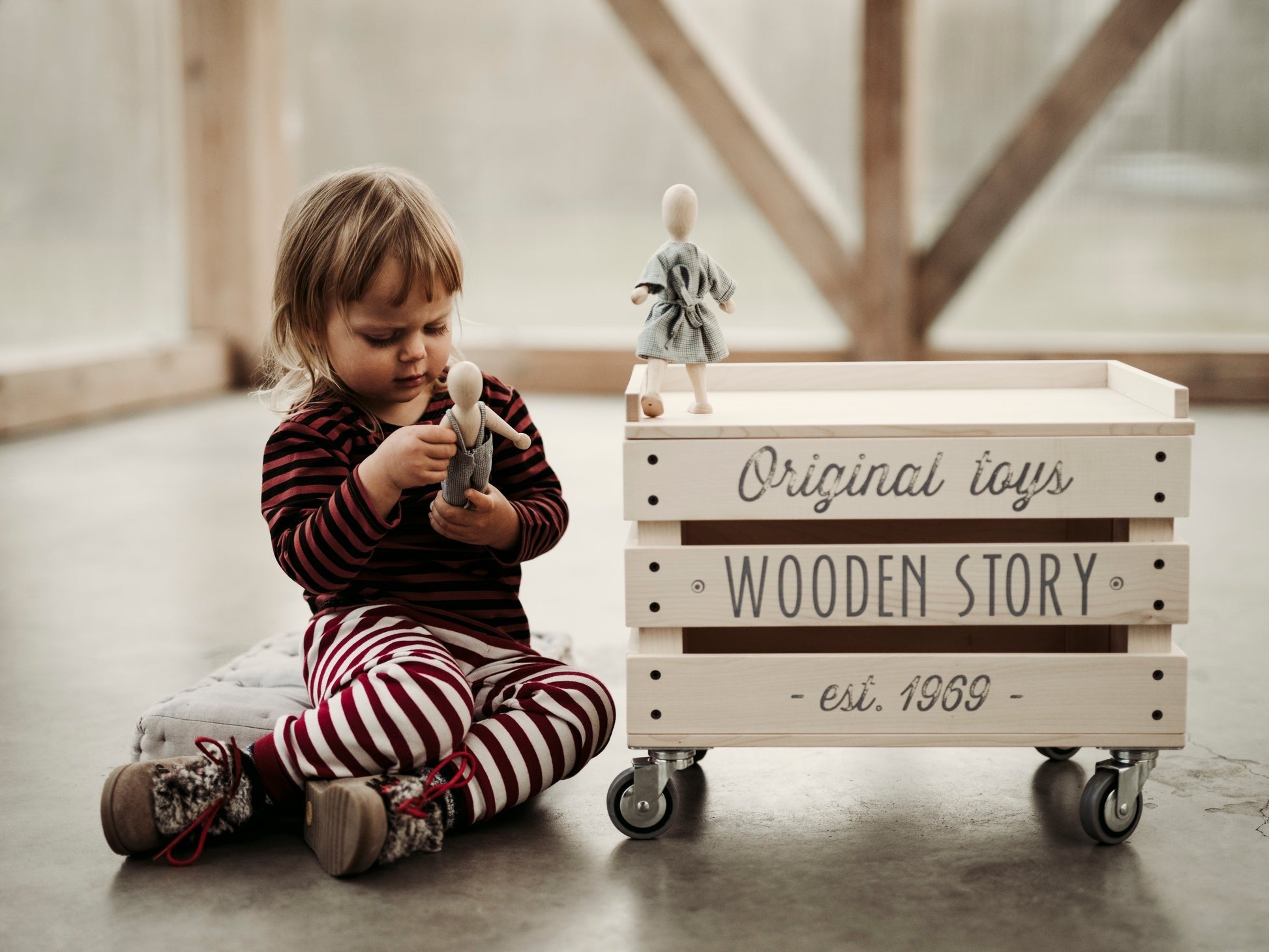 Wooden Beech Doll with Pants
