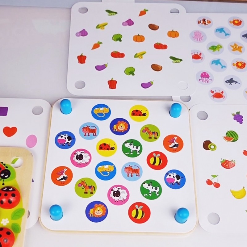 Wooden Educational Memory Puzzle Ladybugs