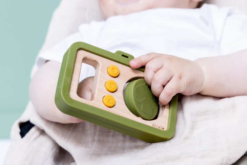 Wooden Silicone Baby Camera - Mr. Dino