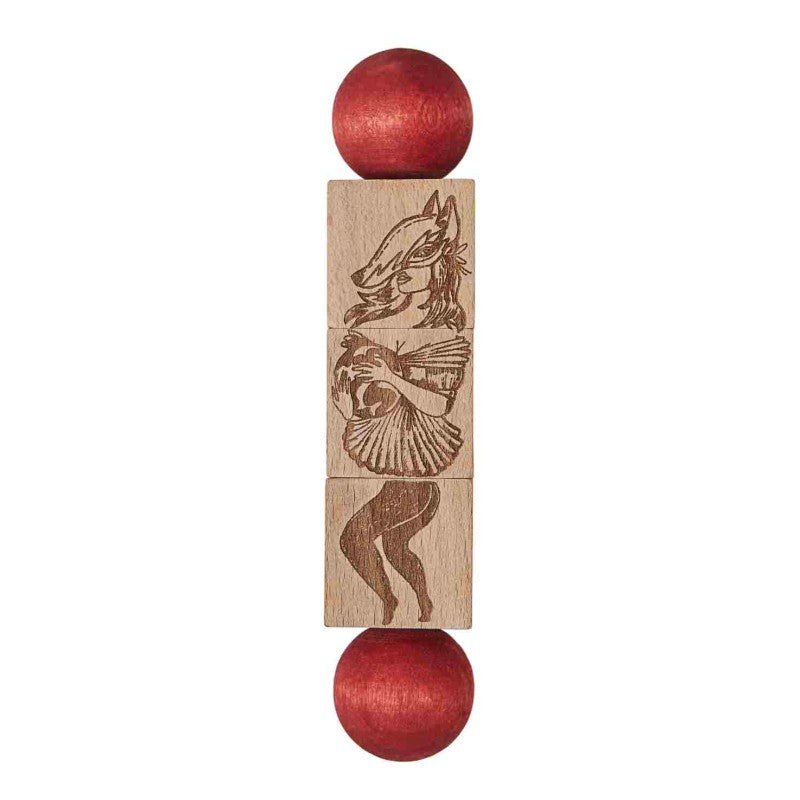 Commedia Dell'Arte Wooden Spinning Puzzle - Colorful